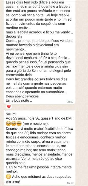 Print de mensagem de aluna