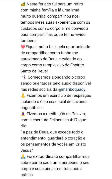 Print de mensagem de aluna