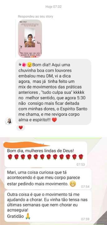Print de mensagem de aluna