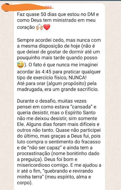 Print de mensagem de aluna