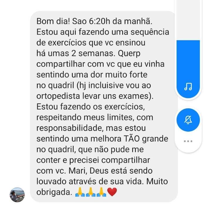 Print de mensagem de aluna