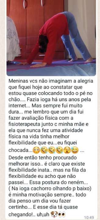 Print de mensagem de aluna