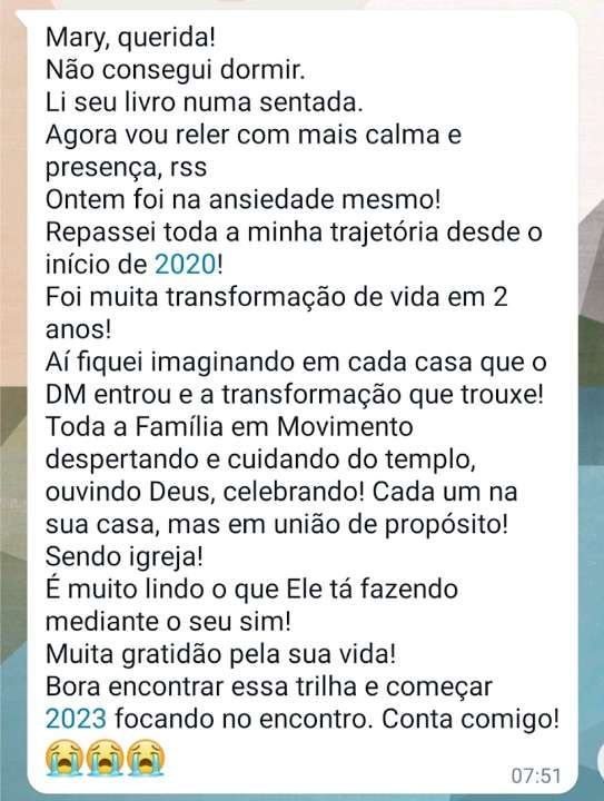 Print de mensagem de aluna